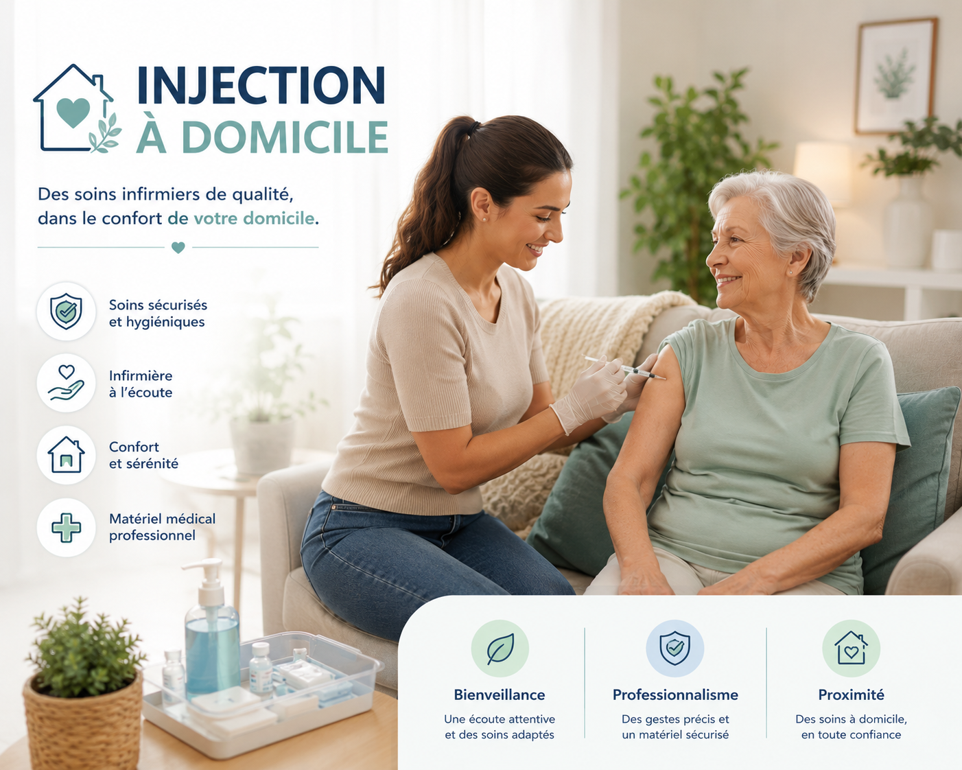 Injection à domicile par un infirmier